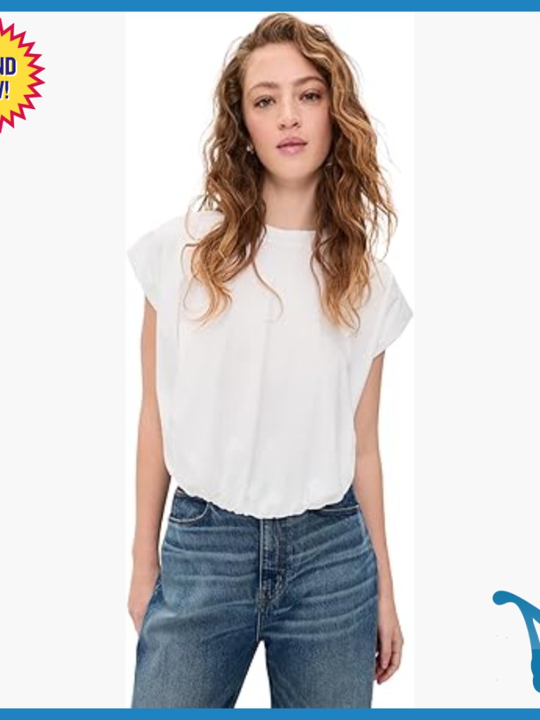 Lightweight Knit T-Shirt With Gathered Hem, Casual Wear